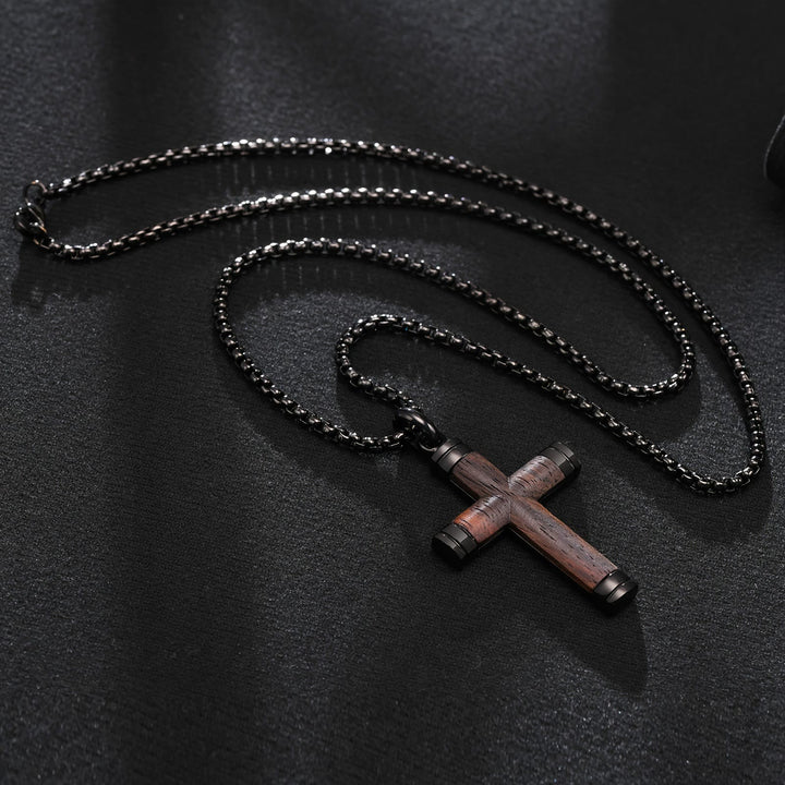 Christianartworkshop Minimalistische Holzkreuz-Halskette mit eleganten Metallenden: Ein Symbol für Stärke und Hingabe - image 5