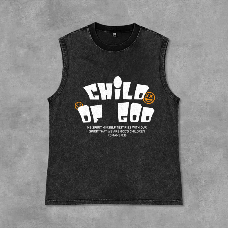 Christianartworkshop Kind Gottes Römer 8,16 Graffiti-Druck Vintage-Tanktop - Schwarz - 2XL - image 0
