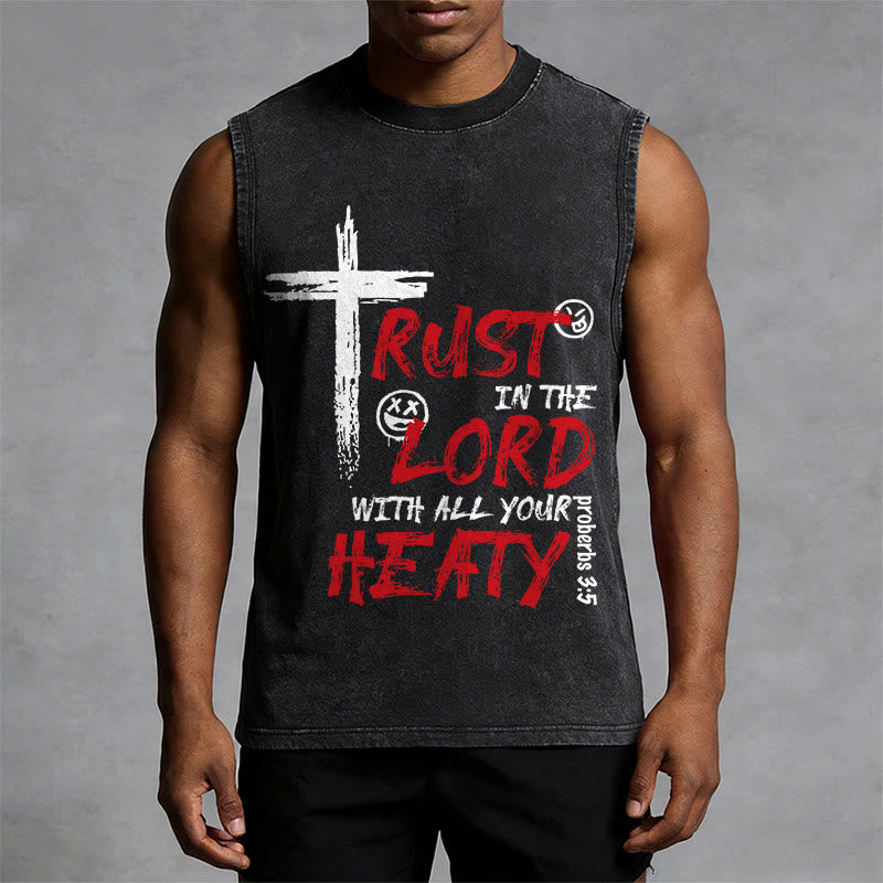 Christianartworkshop Tanktop mit Kreuzdruck aus den Sprüchen 3,5: „Vertraue auf den Herrn von ganzem Herzen“ - image 1