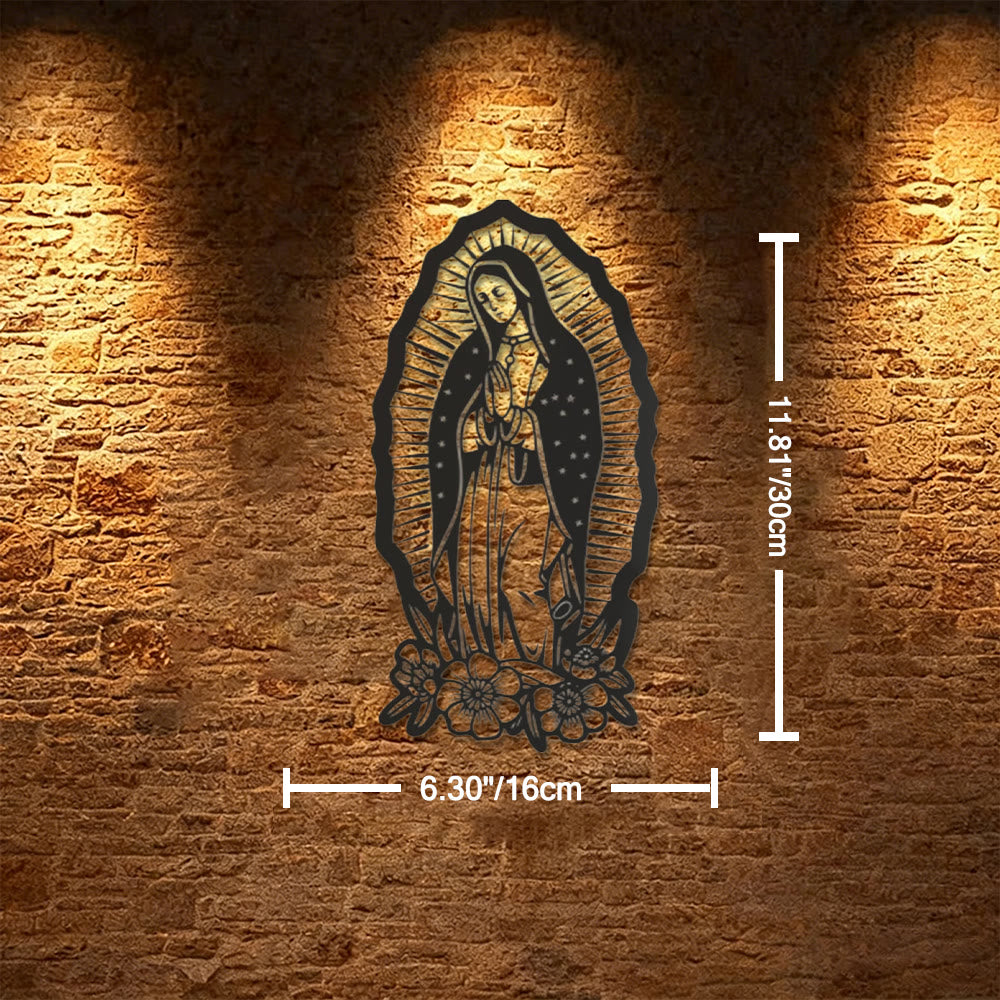 Christianartworkshop Metall-Wanddekoration Unserer Lieben Frau von Guadalupe: Ein Symbol des Glaubens und der göttlichen Gnade - 6,30"*11,81"*0,04"/16cm*30cm*0,1cm - image 4