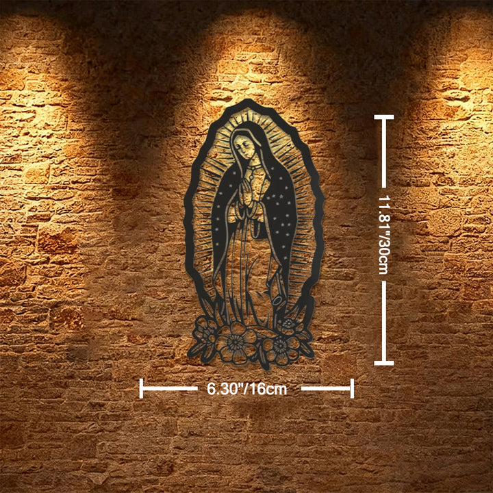Christianartworkshop Metall-Wanddekoration Unserer Lieben Frau von Guadalupe: Ein Symbol des Glaubens und der göttlichen Gnade - 6,30"*11,81"*0,04"/16cm*30cm*0,1cm - image 4
