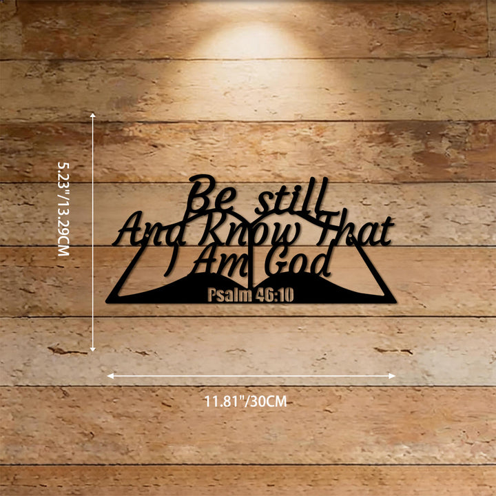 Christianartworkshop „Seid still und erkennt, dass ich Gott bin“ – Wanddekoration aus Metall mit Bibelversmotiv, inspiriert von der Natur - 5,23"*11,81"*0,04"/13,29 cm*30 cm*0,1 cm - image 7