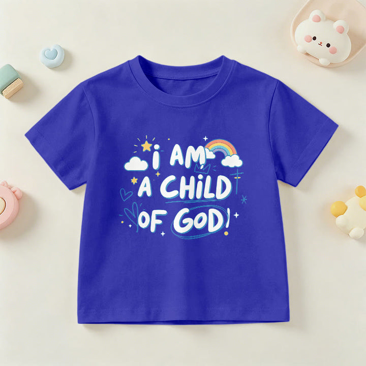 Christianartworkshop Verspieltes Wolken- und Kreuz-Kinder-T-Shirt mit dem Aufdruck „Ich bin ein Kind Gottes“ - Blau - US/GB/AU 14, EU 170 - image 18