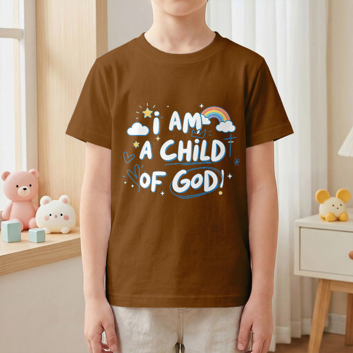 Christianartworkshop Verspieltes Wolken- und Kreuz-Kinder-T-Shirt mit dem Aufdruck „Ich bin ein Kind Gottes“ - image 17