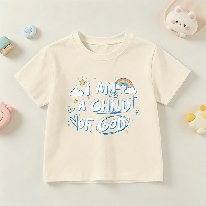 Christianartworkshop Verspieltes Wolken- und Kreuz-Kinder-T-Shirt mit dem Aufdruck „Ich bin ein Kind Gottes“ - Beige - US/GB/AU 14, EU 170 - image 21