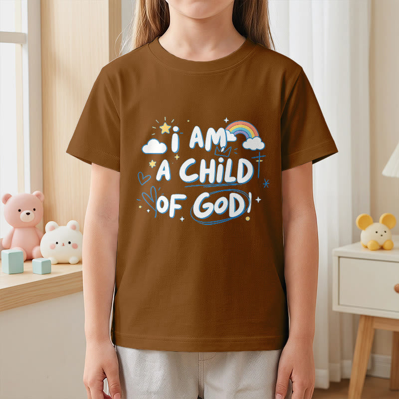 Christianartworkshop Verspieltes Wolken- und Kreuz-Kinder-T-Shirt mit dem Aufdruck „Ich bin ein Kind Gottes“ - image 16