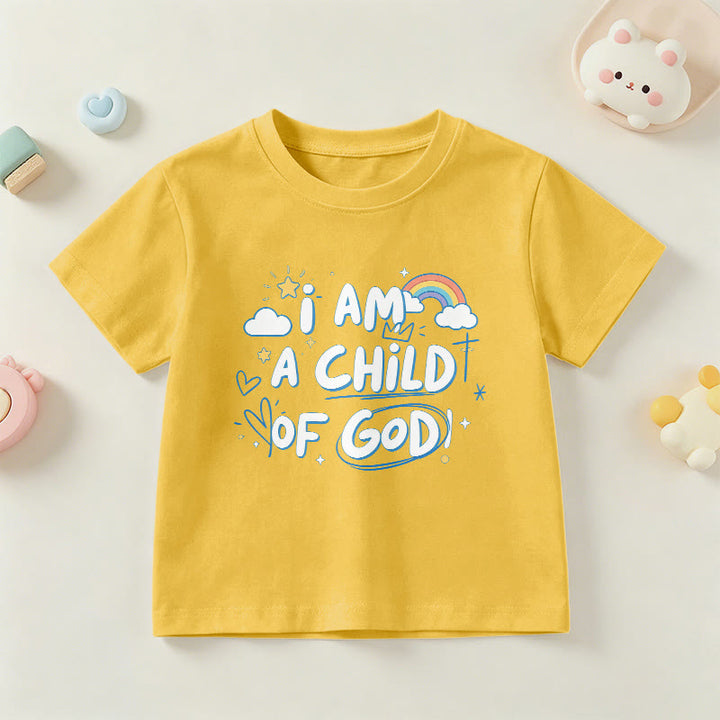 Christianartworkshop Verspieltes Wolken- und Kreuz-Kinder-T-Shirt mit dem Aufdruck „Ich bin ein Kind Gottes“ - Gelb - US/GB/AU 14, EU 170 - image 27