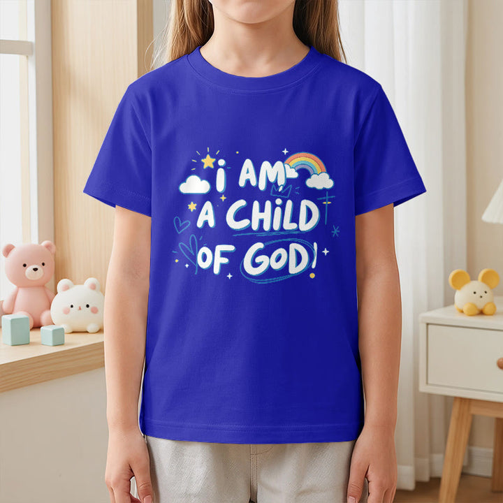 Christianartworkshop Verspieltes Wolken- und Kreuz-Kinder-T-Shirt mit dem Aufdruck „Ich bin ein Kind Gottes“ - image 19