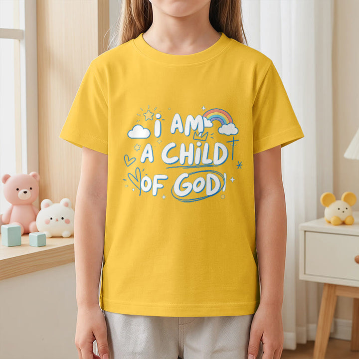 Christianartworkshop Verspieltes Wolken- und Kreuz-Kinder-T-Shirt mit dem Aufdruck „Ich bin ein Kind Gottes“ - image 28