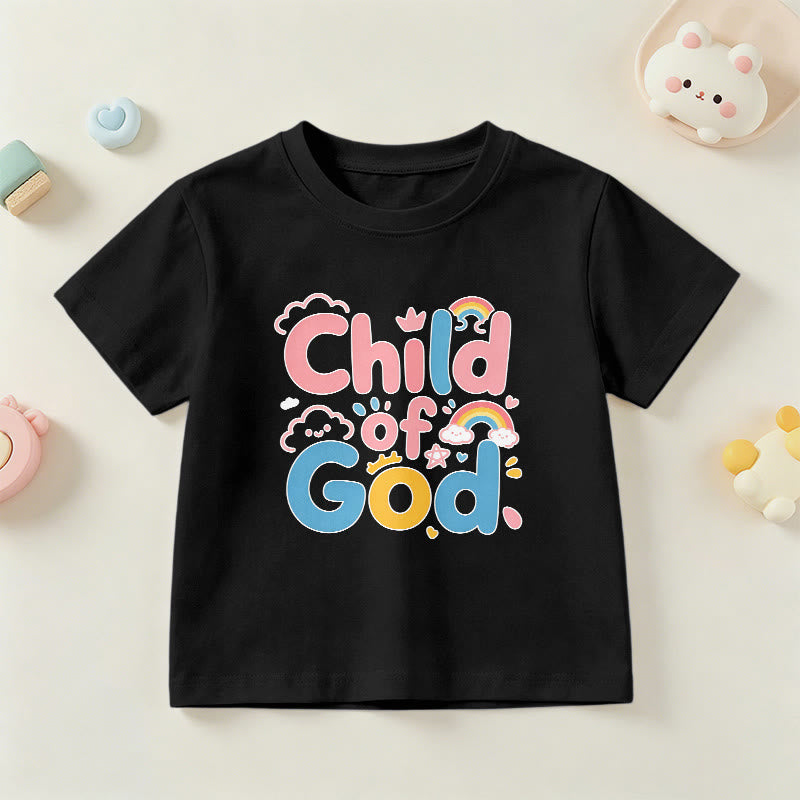 Christianartworkshop Erhebendes Kinder-T-Shirt mit Regenbogenakzenten „Kind Gottes“ - Schwarz - US/GB/AU 14, EU 170 - image 24