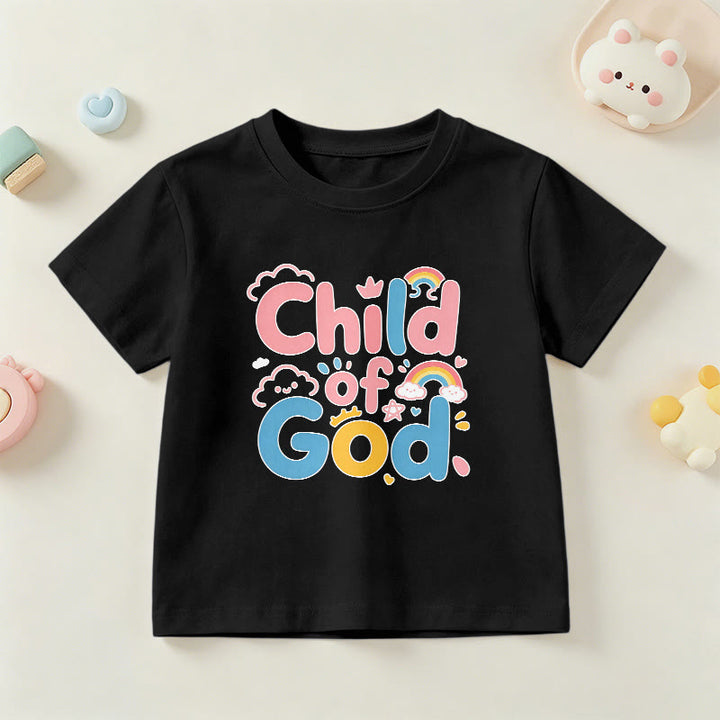 Christianartworkshop Erhebendes Kinder-T-Shirt mit Regenbogenakzenten „Kind Gottes“ - Schwarz - US/GB/AU 14, EU 170 - image 24