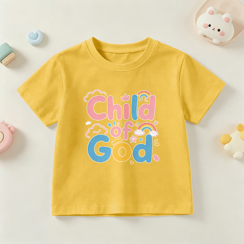 Christianartworkshop Erhebendes Kinder-T-Shirt mit Regenbogenakzenten „Kind Gottes“ - Gelb - US/GB/AU 14, EU 170 - image 27