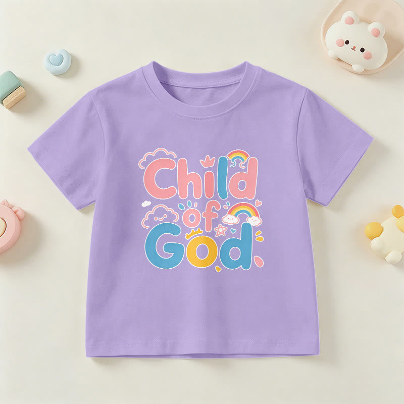 Christianartworkshop Erhebendes Kinder-T-Shirt mit Regenbogenakzenten „Kind Gottes“ - Lila - US/GB/AU 14, EU 170 - image 3
