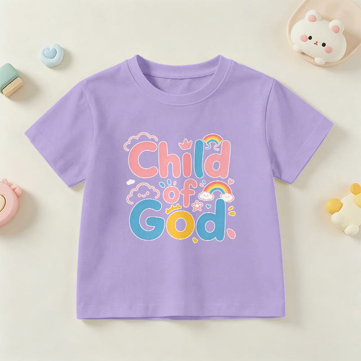 Christianartworkshop Erhebendes Kinder-T-Shirt mit Regenbogenakzenten „Kind Gottes“ - Lila - US/GB/AU 14, EU 170 - image 3