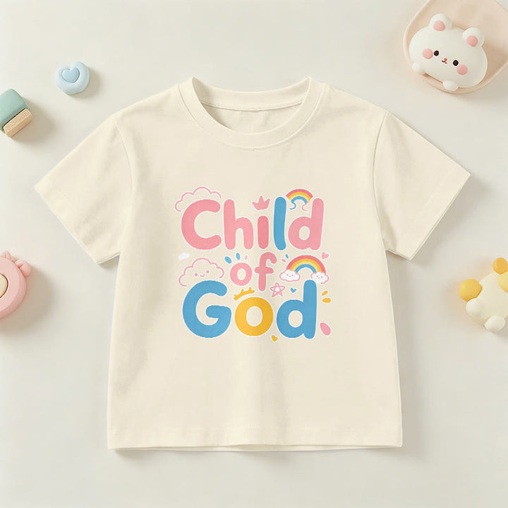 Christianartworkshop Erhebendes Kinder-T-Shirt mit Regenbogenakzenten „Kind Gottes“ - Beige - US/GB/AU 14, EU 170 - image 21
