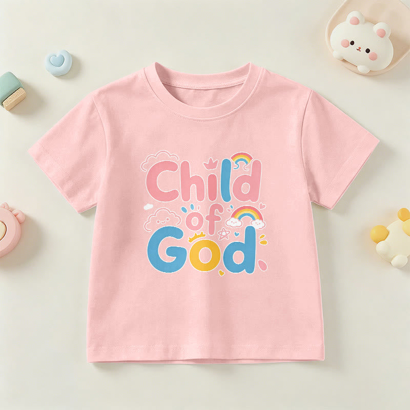 Christianartworkshop Erhebendes Kinder-T-Shirt mit Regenbogenakzenten „Kind Gottes“ - Rosa - US/GB/AU 14, EU 170 - image 9