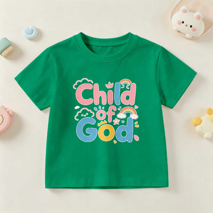 Christianartworkshop Erhebendes Kinder-T-Shirt mit Regenbogenakzenten „Kind Gottes“ - Grün - US/GB/AU 14, EU 170 - image 12