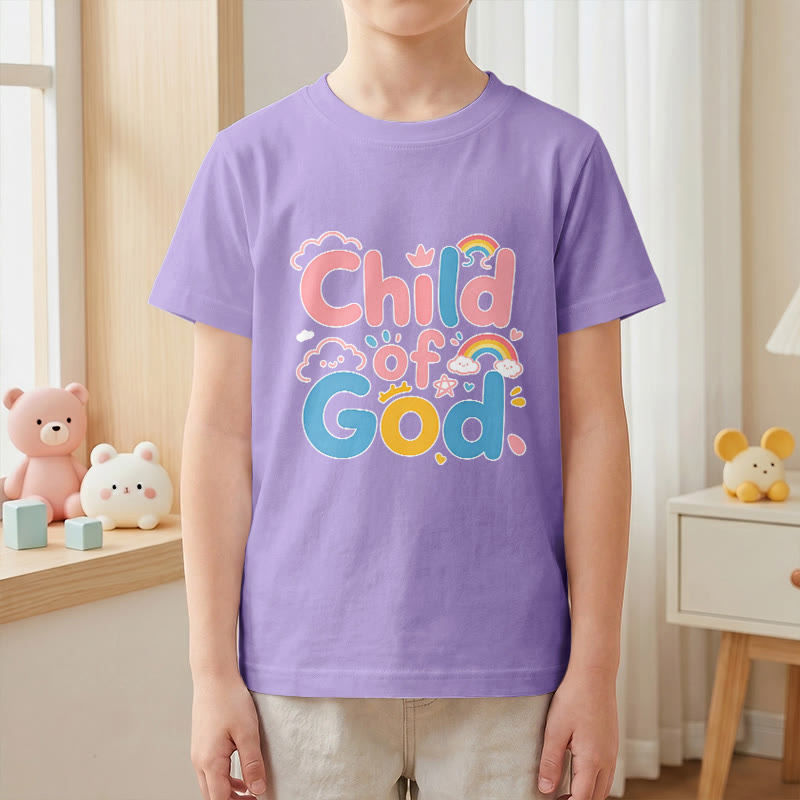 Christianartworkshop Erhebendes Kinder-T-Shirt mit Regenbogenakzenten „Kind Gottes“ - image 4
