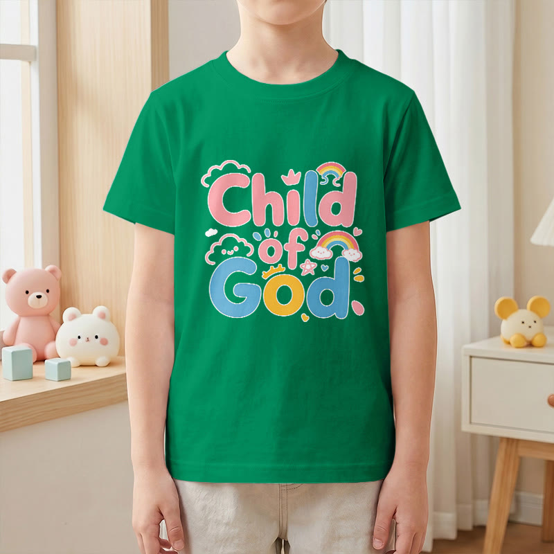 Christianartworkshop Erhebendes Kinder-T-Shirt mit Regenbogenakzenten „Kind Gottes“ - image 13