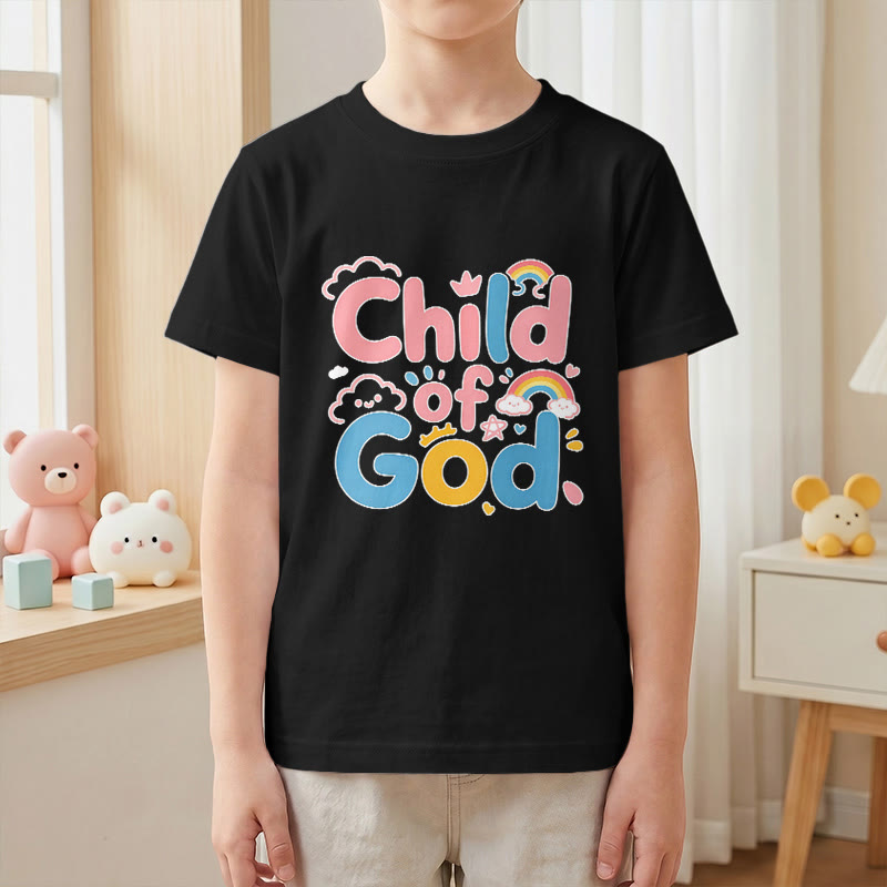 Christianartworkshop Erhebendes Kinder-T-Shirt mit Regenbogenakzenten „Kind Gottes“ - image 25
