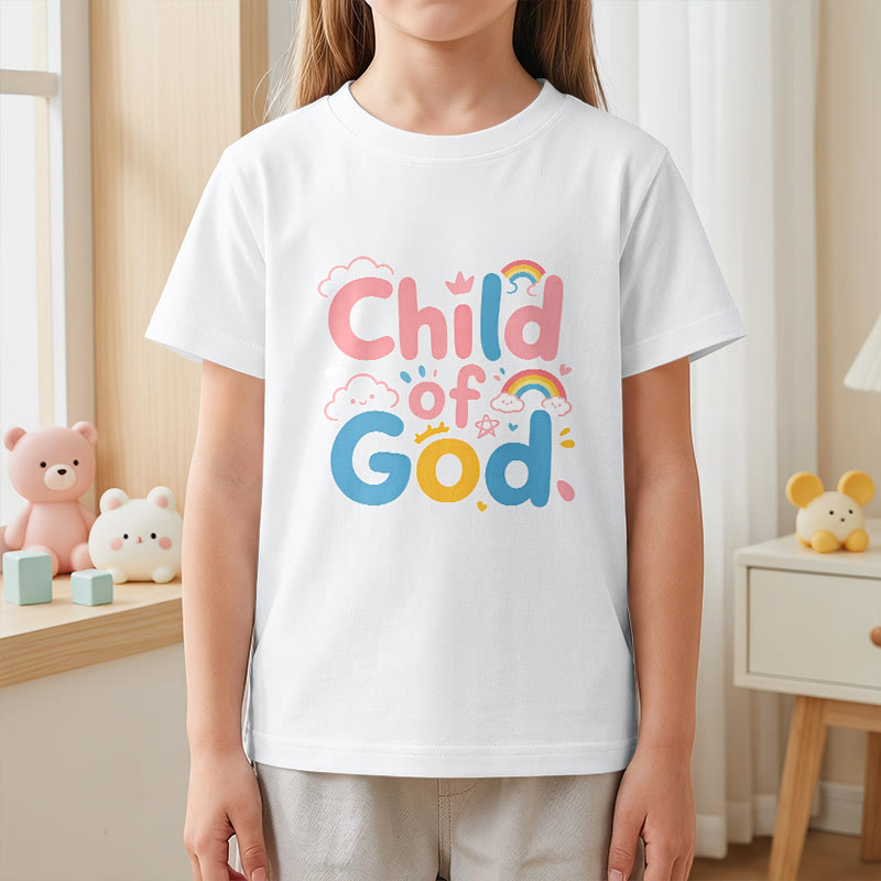 Christianartworkshop Erhebendes Kinder-T-Shirt mit Regenbogenakzenten „Kind Gottes“ - image 17