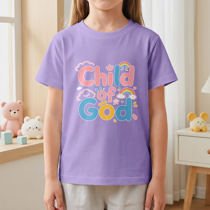Christianartworkshop Erhebendes Kinder-T-Shirt mit Regenbogenakzenten „Kind Gottes“ - image 5
