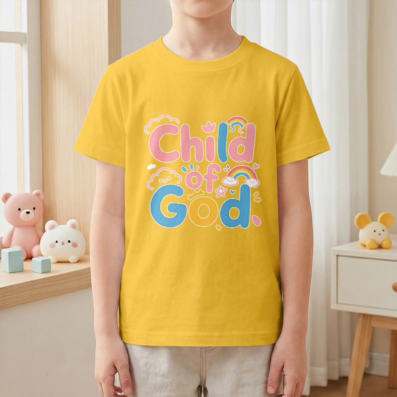 Christianartworkshop Erhebendes Kinder-T-Shirt mit Regenbogenakzenten „Kind Gottes“ - image 28