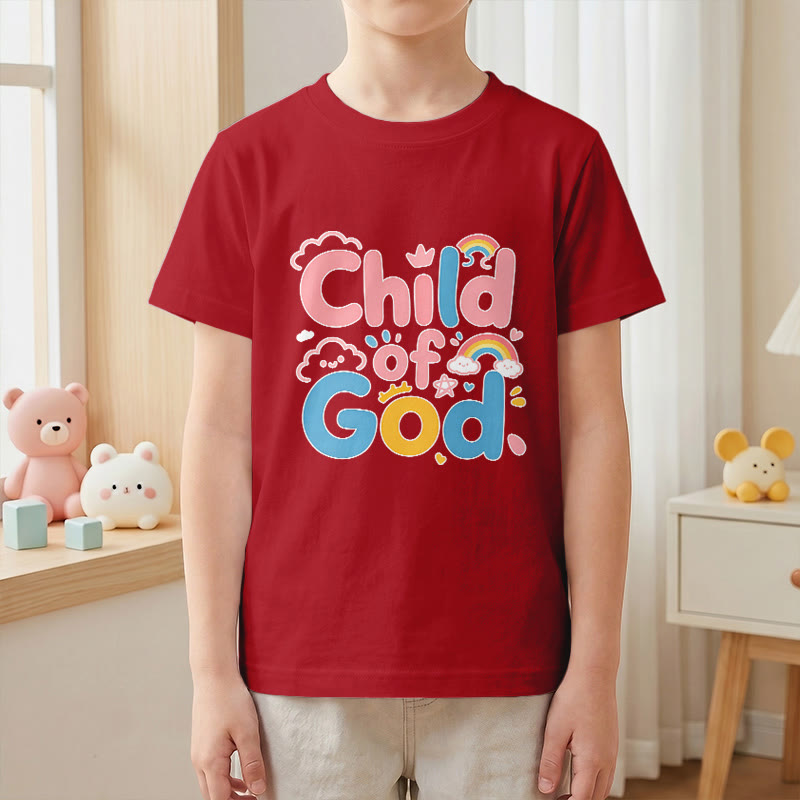 Christianartworkshop Erhebendes Kinder-T-Shirt mit Regenbogenakzenten „Kind Gottes“ - image 7