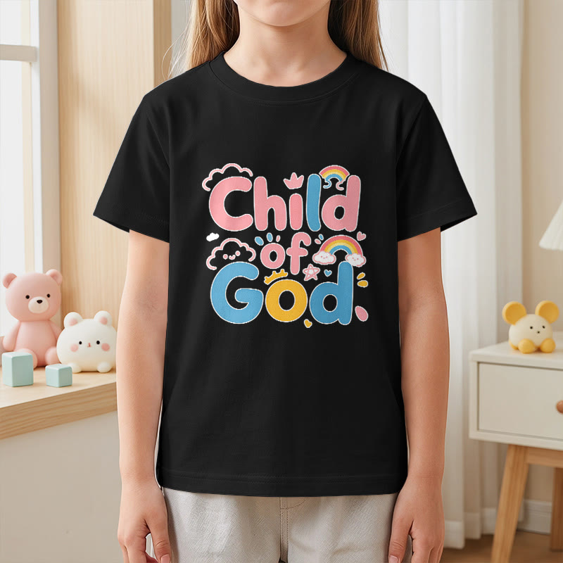 Christianartworkshop Erhebendes Kinder-T-Shirt mit Regenbogenakzenten „Kind Gottes“ - image 26