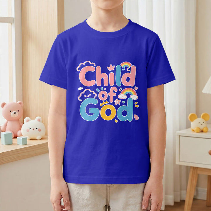 Christianartworkshop Erhebendes Kinder-T-Shirt mit Regenbogenakzenten „Kind Gottes“ - image 1