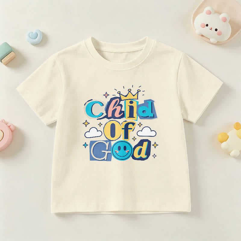 Christianartworkshop Verspieltes Kronen- und Sternenmotiv – Kinder-T-Shirt „Gotteskind“ - Beige - US/GB/AU 14, EU 170 - image 0