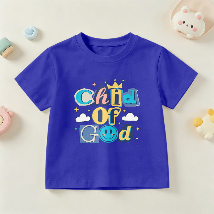 Christianartworkshop Verspieltes Kronen- und Sternenmotiv – Kinder-T-Shirt „Gotteskind“ - Blau - US/GB/AU 14, EU 170 - image 3