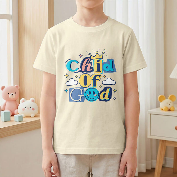 Christianartworkshop Verspieltes Kronen- und Sternenmotiv – Kinder-T-Shirt „Gotteskind“ - image 1