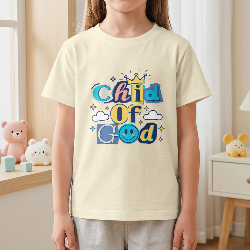 Christianartworkshop Verspieltes Kronen- und Sternenmotiv – Kinder-T-Shirt „Gotteskind“ - image 2