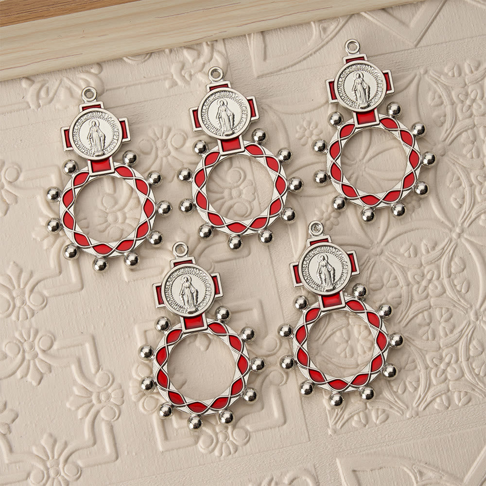 Christianartworkshop Strahlend schöner Rosenkranz aus Emaille mit runden Gebetsperlen: Ein tägliches Symbol des Trostes und der Hoffnung - image 1
