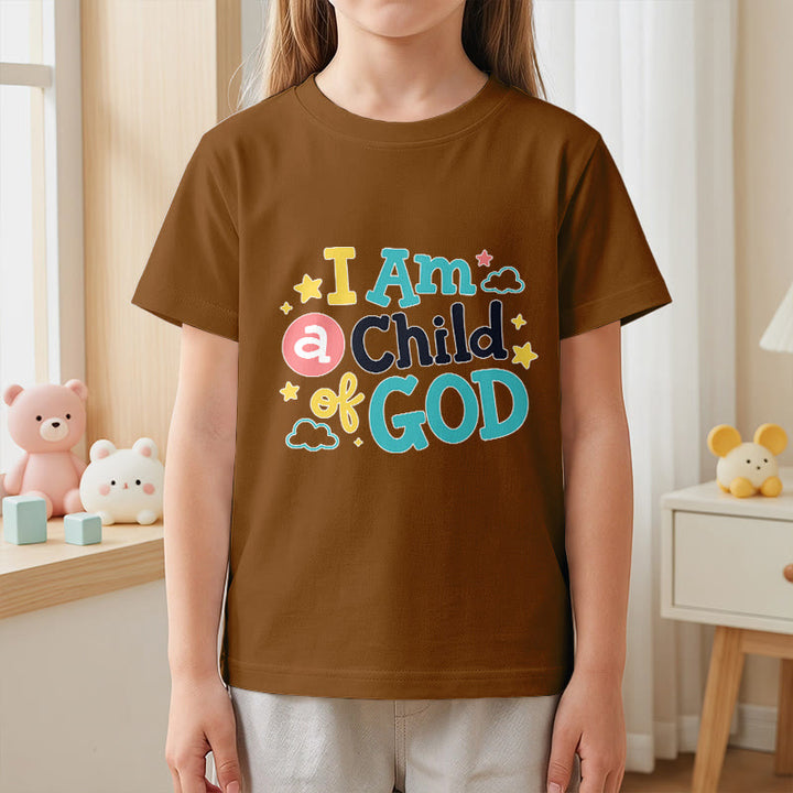 Christianartworkshop Andachtsvolles, verspieltes Wolken- und Sternenmotiv – Ich bin ein Kind Gottes – Kinder-T-Shirt - image 20