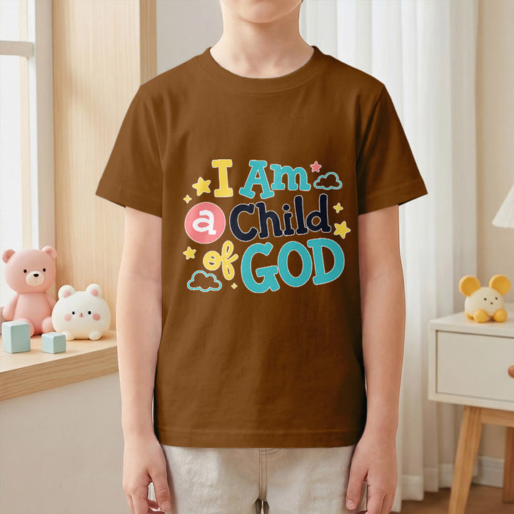 Christianartworkshop Andachtsvolles, verspieltes Wolken- und Sternenmotiv – Ich bin ein Kind Gottes – Kinder-T-Shirt - image 19