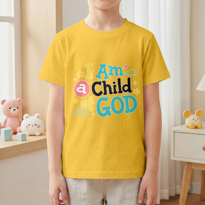 Christianartworkshop Andachtsvolles, verspieltes Wolken- und Sternenmotiv – Ich bin ein Kind Gottes – Kinder-T-Shirt - image 28