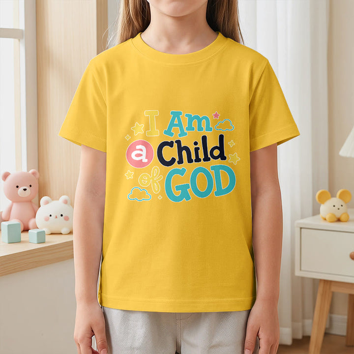 Christianartworkshop Andachtsvolles, verspieltes Wolken- und Sternenmotiv – Ich bin ein Kind Gottes – Kinder-T-Shirt - image 29