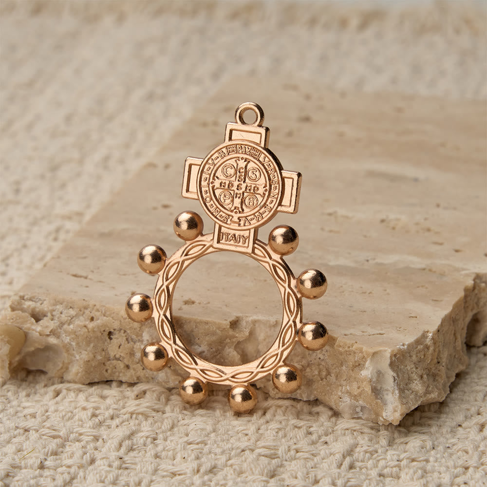 Christianartworkshop Rosenkranz des heiligen Benedikt mit Perlenkranz: Ein Symbol göttlichen Schutzes - image 2