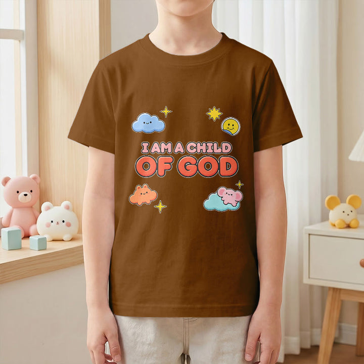 Christianartworkshop Verspieltes T-Shirt mit lächelnder Wolke und Sonne – Ich bin ein Kind Gottes - image 19