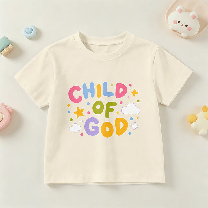 Christianartworkshop Verspieltes Kinder-T-Shirt mit Pastell-Blockbuchstaben und Aufdruck „Kind Gottes“. - Beige - US/GB/AU 14, EU 170 - image 21