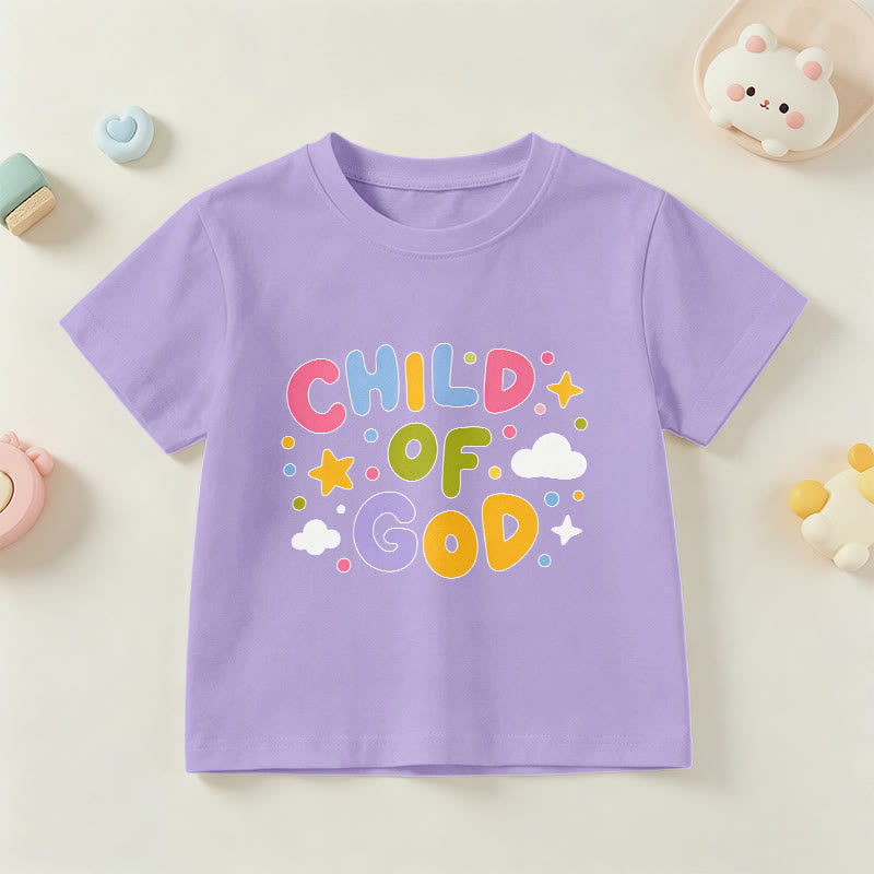 Christianartworkshop Verspieltes Kinder-T-Shirt mit Pastell-Blockbuchstaben und Aufdruck „Kind Gottes“. - Lila - US/GB/AU 14, EU 170 - image 9