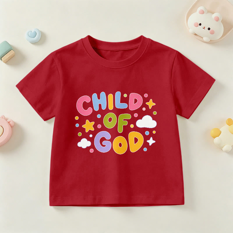 Christianartworkshop Verspieltes Kinder-T-Shirt mit Pastell-Blockbuchstaben und Aufdruck „Kind Gottes“. - Rot - US/GB/AU 14, EU 170 - image 12
