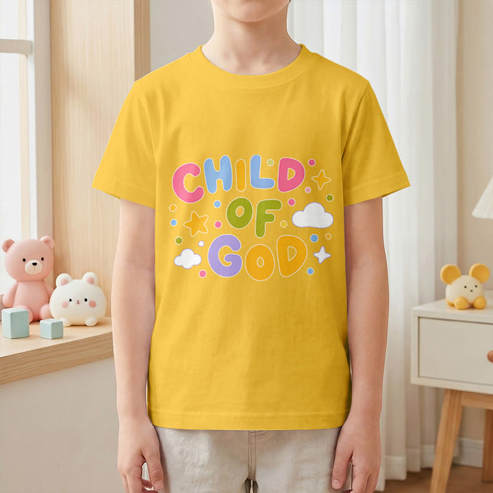 Christianartworkshop Verspieltes Kinder-T-Shirt mit Pastell-Blockbuchstaben und Aufdruck „Kind Gottes“. - image 28