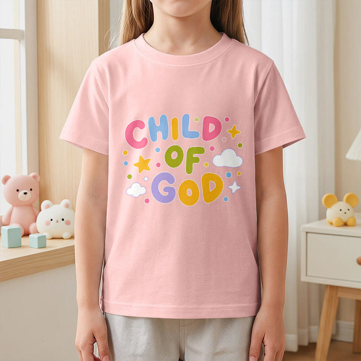 Christianartworkshop Verspieltes Kinder-T-Shirt mit Pastell-Blockbuchstaben und Aufdruck „Kind Gottes“. - image 17