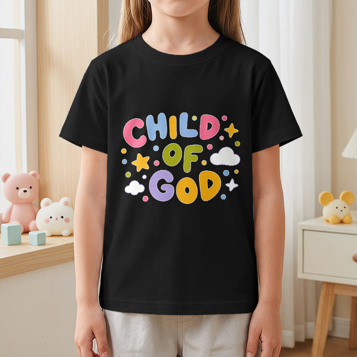 Christianartworkshop Verspieltes Kinder-T-Shirt mit Pastell-Blockbuchstaben und Aufdruck „Kind Gottes“. - image 26