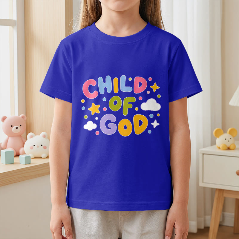 Christianartworkshop Verspieltes Kinder-T-Shirt mit Pastell-Blockbuchstaben und Aufdruck „Kind Gottes“. - image 8