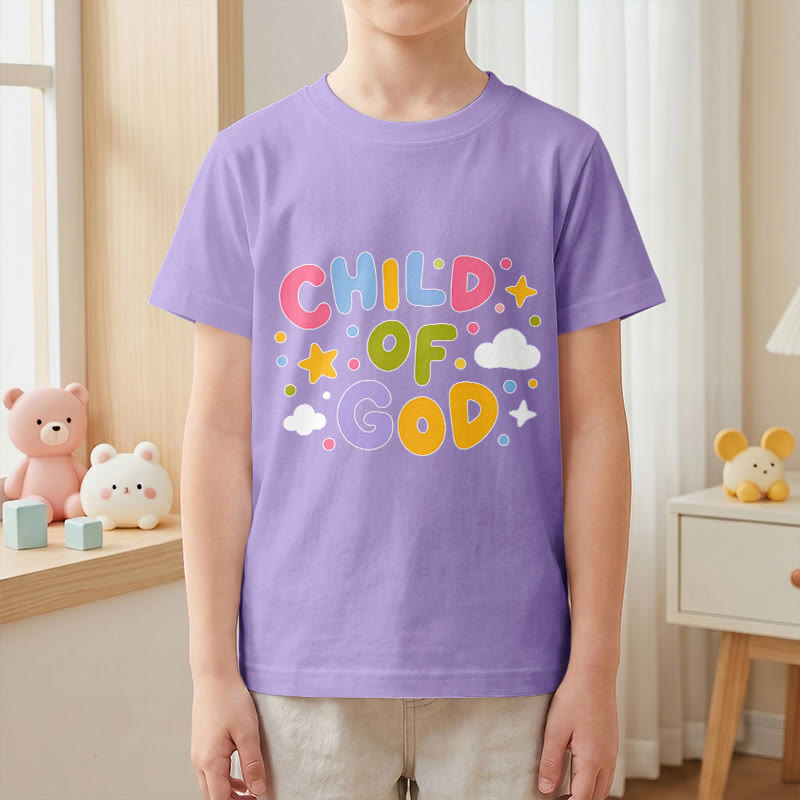 Christianartworkshop Verspieltes Kinder-T-Shirt mit Pastell-Blockbuchstaben und Aufdruck „Kind Gottes“. - image 10