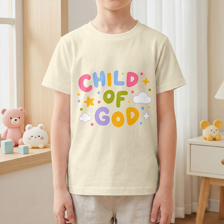 Christianartworkshop Verspieltes Kinder-T-Shirt mit Pastell-Blockbuchstaben und Aufdruck „Kind Gottes“. - image 22
